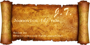 Joanovics Tünde névjegykártya