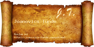 Joanovics Tünde névjegykártya