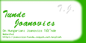 tunde joanovics business card
